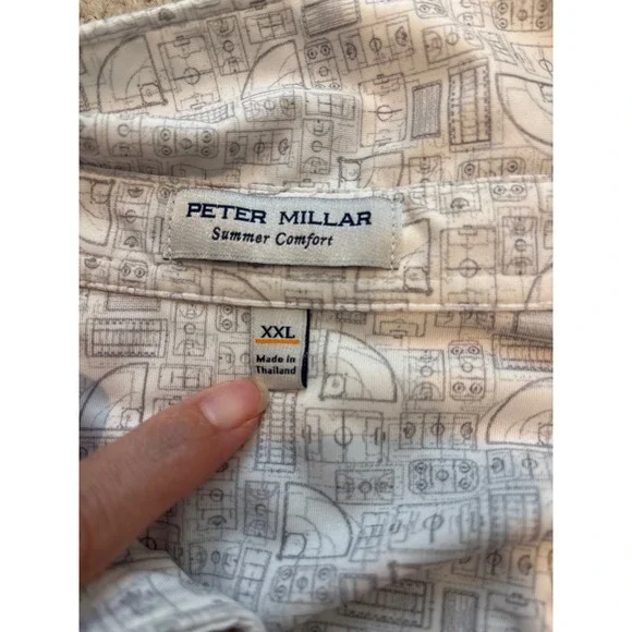 Peter Millar Polo Shirt Mens XXL White Creighton Bluejays Sports Field Blueprint - Picture 4 of 5